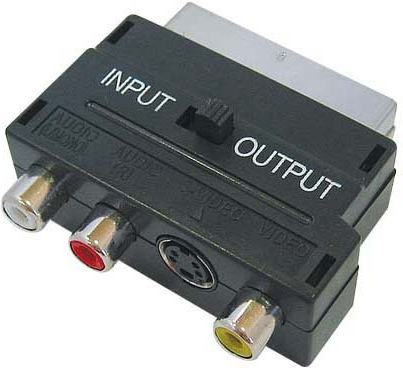 OWI Конвертор Scart мъжки към RCA женски Черен 1бр 01.079.0005