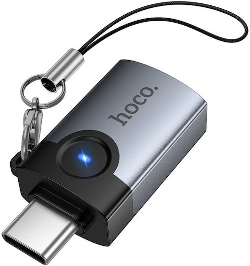 Hoco Converter USB-C Male to USB-A Female Gray 1 Piece