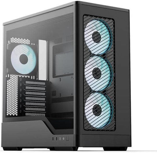 Aerocool D520A Gaming Midi Tower Κουτί Υπολογιστή με Πλαϊνό Παράθυρο Μαύρο