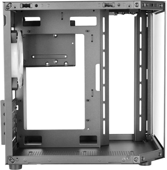 Tacens MARS MC-3TLITE Gaming Mini-Turm Computergehäuse mit Seitenfenster und ARGB-Beleuchtung Schwarz