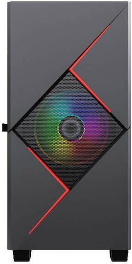 GameMax Cyclops Gaming Micro Tower Κουτί Υπολογιστή με Πλαϊνό Παράθυρο και ARGB Φωτισμό Μαύρο