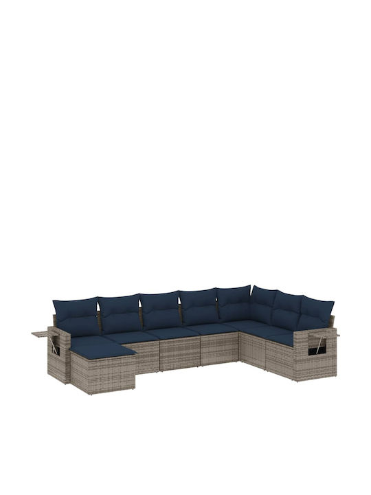 Canapea De Colț Pentru Exterior Din Rattan Cu Perne 62x62x69cm