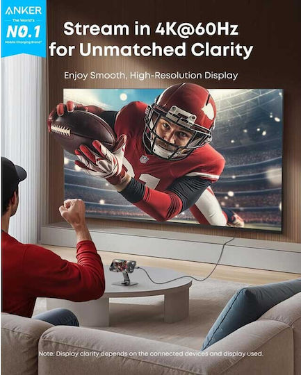 Anker HDMI-Kabel Male - HDMI-Stecker Male 1,8m Grau