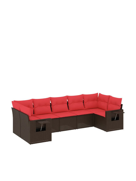 Ecksofa Outdoor Rattan mit Kissen 62x62x69cm