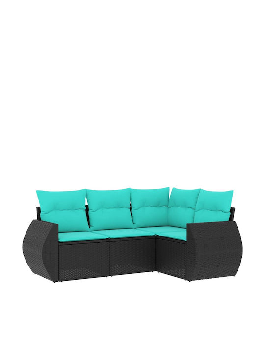 Canapea De Colț Pentru Exterior Din Rattan Cu Perne 62x62x69cm