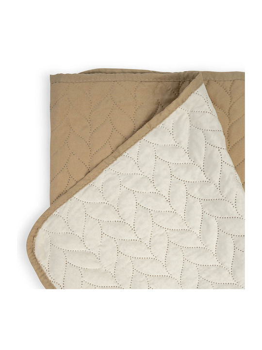 Easy Home Double Coverlet Made of Polyester Beige 230x220cm