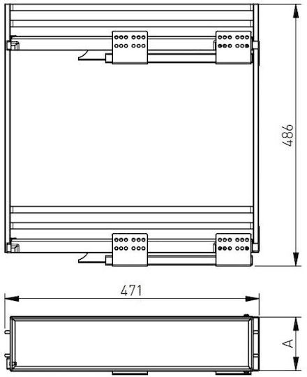 Metal Bottom Wagon Brake with Non-Slip Mat Finetto Box 15cm Anthracite Left Opening