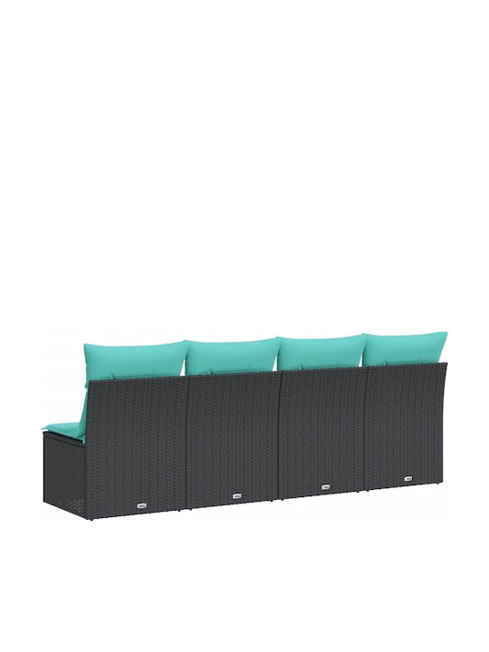 Canapea Cu Patru Locuri De Exterior Din Rattan Cu Perne