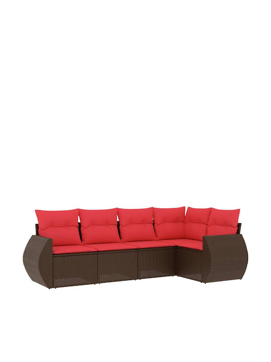 Outdoor Corner Sofa Rattan with Cushions 62x62x69cm