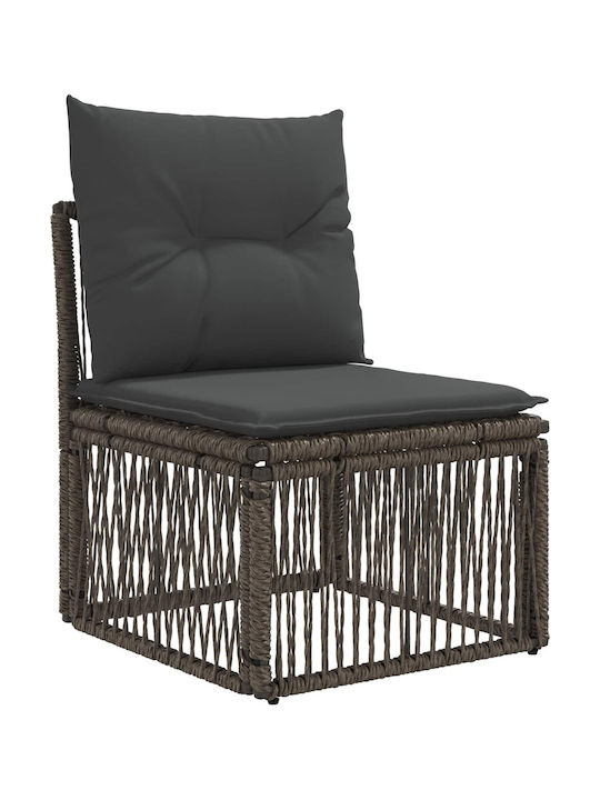 3-Seater Outdoor Rattan Sofa with Cushions 62.5x62x70cm