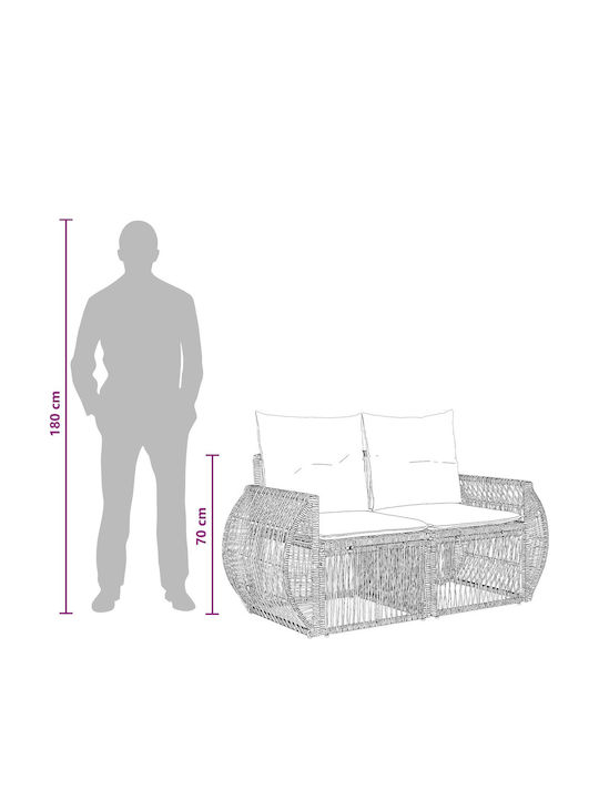 Viersitziges Outdoor-Sofa Rattan mit Kissen
