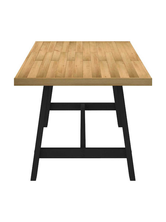 Esszimmer- und Küchentisch aus Massivholz und Metall Kiefer 180x90x75cm
