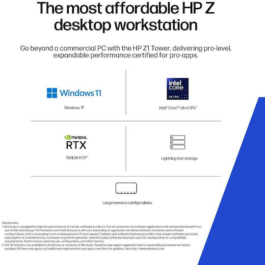 HP Z1 Tower G1i SFF Gaming Desktop PC (Ultra 7-265/32GB DDR4/1.0TB SSD/W11 Pro) Wolf Pro Security Edition