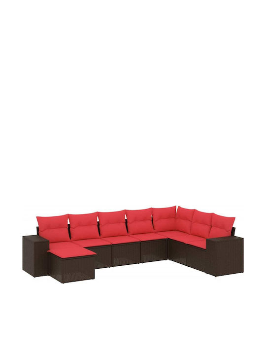 Corner Outdoor Sofa Rattan with Cushions 62x62x69cm