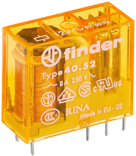 Finder Ρελέ 12V 8A 1τμχ 40.52.8.012.0000