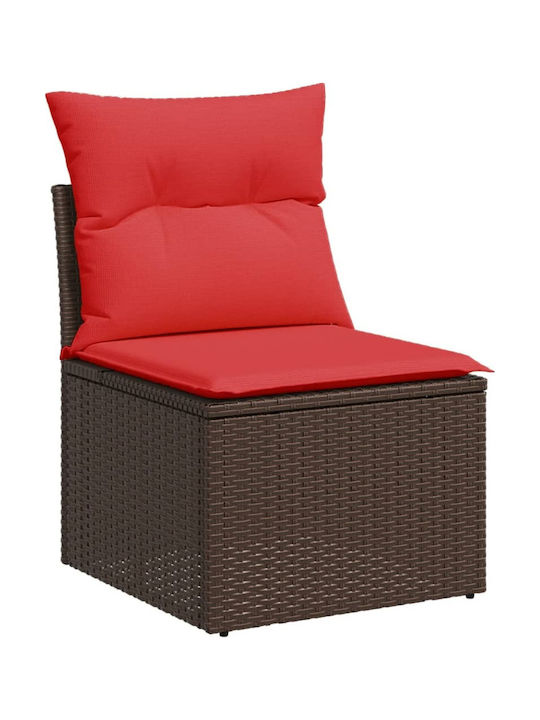 Corner Outdoor Sofa Rattan with Cushions 62x62x69cm