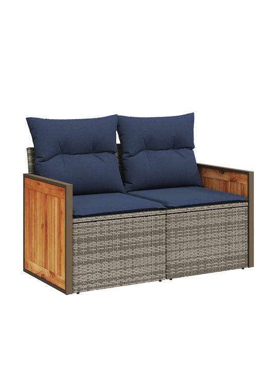 Three-Seater Outdoor Rattan Sofa with Cushions 55x62x69cm