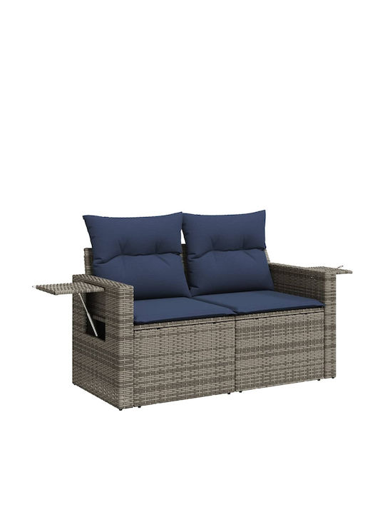 Three-Seater Outdoor Rattan Sofa with Cushions 55x62x69cm