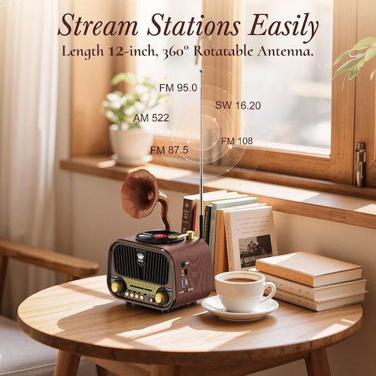 MD-1319BT Retro Tischplatte Radio mit Bluetooth und USB