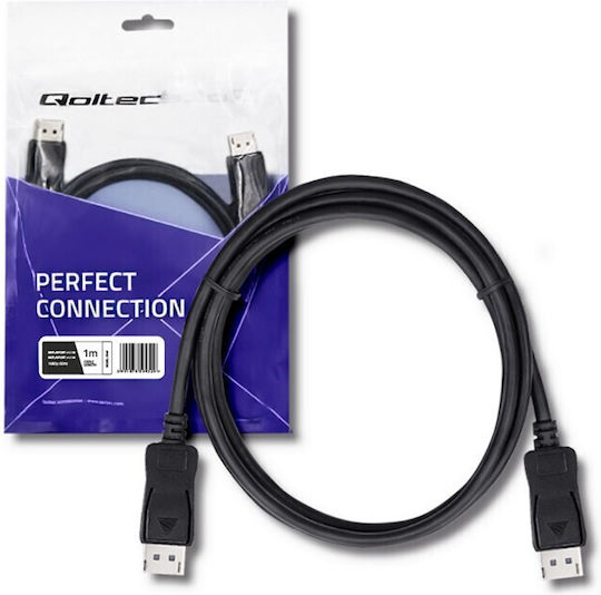 Qoltec Кабел DisplayPort мъжки - DisplayPort мъжки 1м Черен (50452)