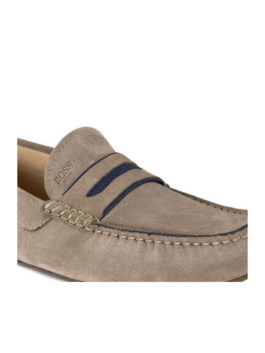Suede Men's Moccasins in Pink Colour