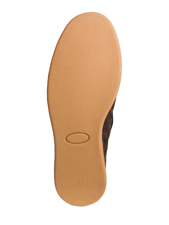 Leather Men's Moccasins In Brown Colour