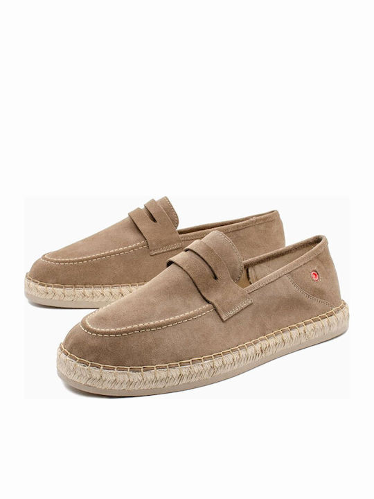 Leather Men's Moccasins in Pink Colour