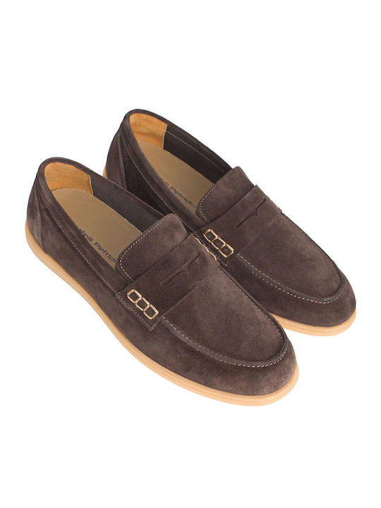 Leather Men's Moccasins In Brown Colour