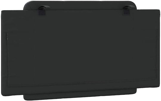 vidaXL LED Възглавница за Табла от Черна Изкуствена Кожа 100x48 см