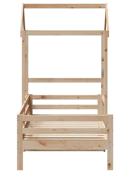 Kinderbett - Schlafsofa Einzeln mit Stauraum Braun für Matratze 80x200cm