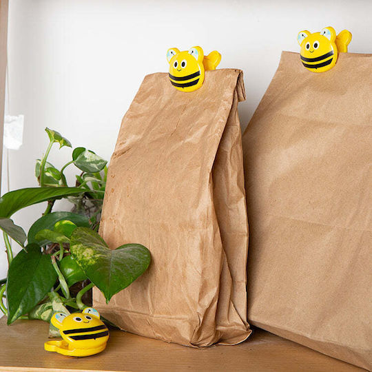 Food Packaging Clips Bee Clothespins Set 6 Pieces Bee Bag Clips Kikkerland Bc51