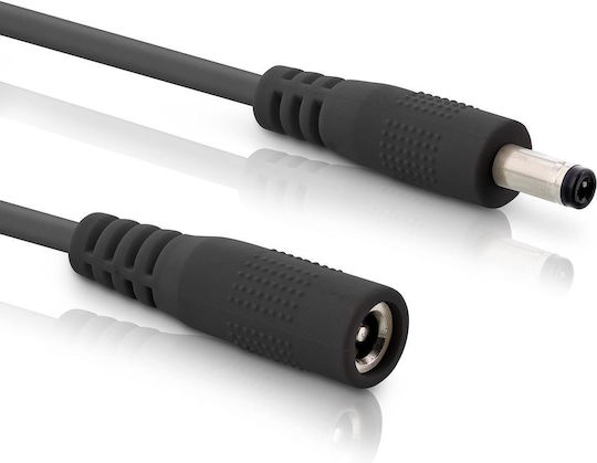 Inline Inline Dc Extension Cable Dc Male Female Plug 5.5x2.5 Mm Awg 18 Black 1 M