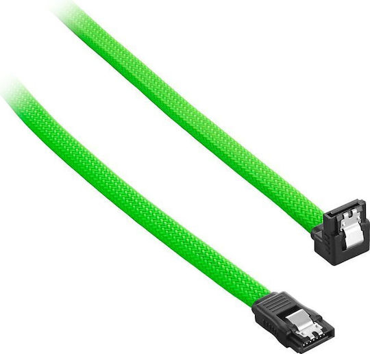 Cablemod Cable Sata Angled Male To Male 30cm Light Green Cm-cab-rsat-n30klg-r