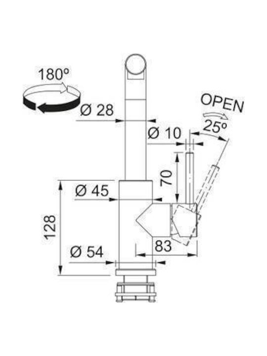 Franke Glenda Kitchen Faucet Counter with Pull-Out Spray Silver