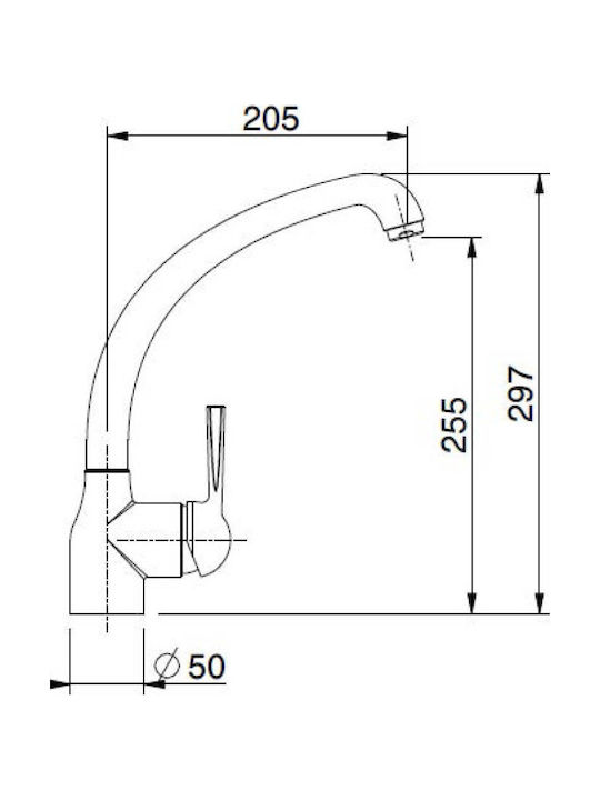 Sanitec Jolla Kitchen Faucet Counter Black
