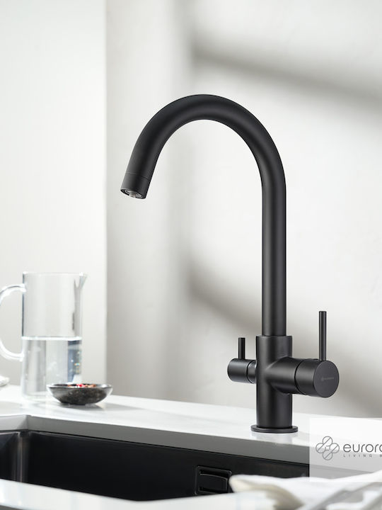 Eurorama Tall Black Counter Kitchen Faucet
