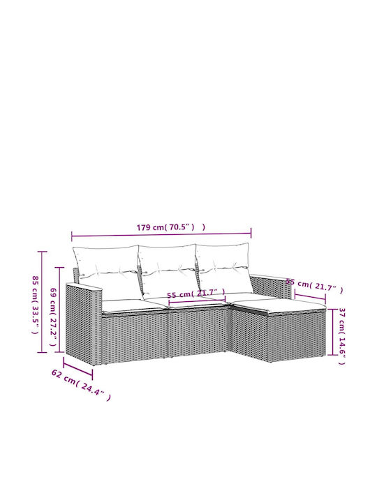 Corner Outdoor Sofa Rattan