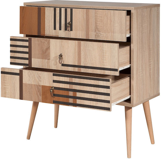 Wooden Bedroom Chest of Drawers Core Cblock Multicolour 80x40x90cm