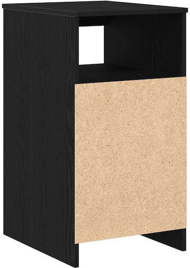 Comodă Dormitor Din Lemn Cu 3 Sertare Negru Stejar 40x50x76cm