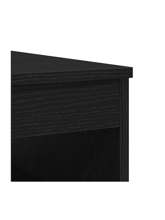 Comodă Dormitor Din Lemn Cu 3 Sertare Negru Stejar 40x50x76cm