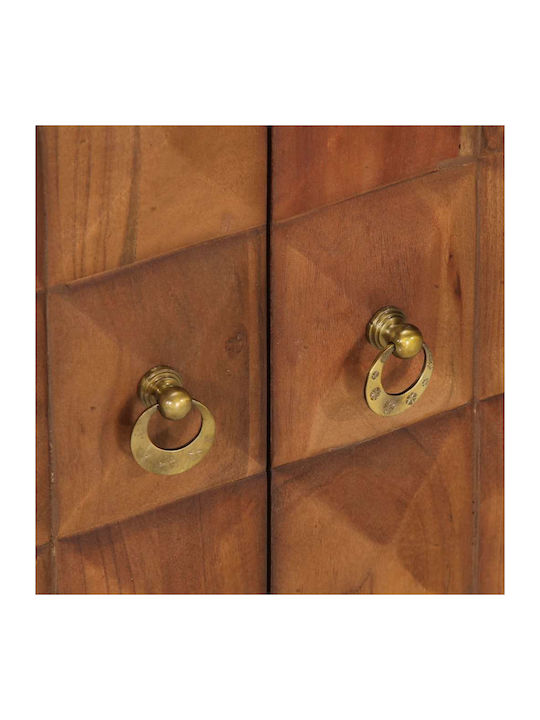 Chest of Drawers Bedroom Solid Wood & Metal Brown 70x35x70cm
