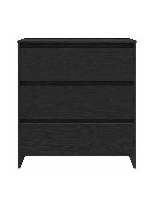 Bedroom Chest of Drawers Wooden Black Oak 70x41x75cm