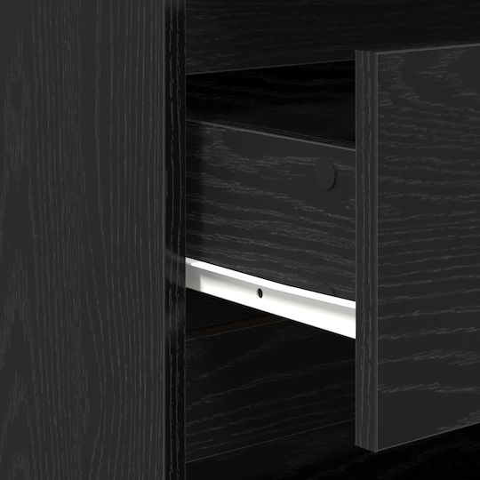 Bedroom Chest of Drawers Wooden Black Oak 70x41x75cm