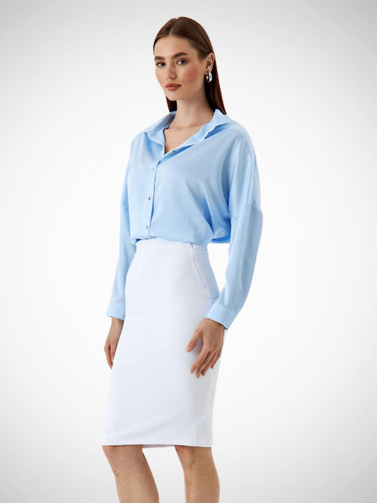 Pencil Midi White Skirt