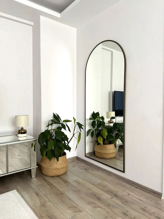SteweHome SteweHome Boden- oder Standspiegel Mit Ovaler Braun Metallischer Rahmen 180x80cm