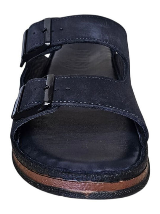 Leather Men's Sandals in Blue Colour S-001-BLUE