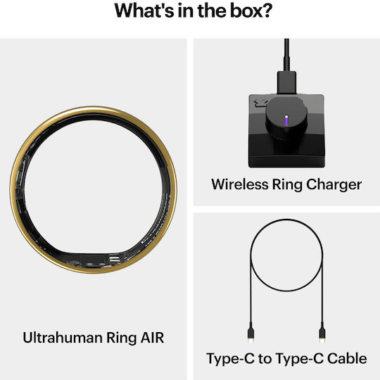 Ultrahuman Air Smart Ring 19.9mm Waterproof with Heart Rate Monitor Gold