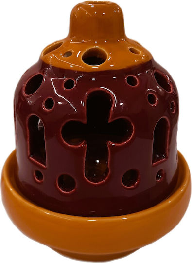 Ceramic Vigil Oil Lamp Bell Virgin Mary Two-Tone Vigil Lamp Dimensions Diameter × Height 11 × 11 Cm
