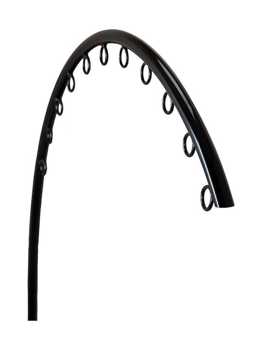 SteweHome Κρεμάστρα Δαπέδου από Μέταλλο Μαύρη 75x130cm