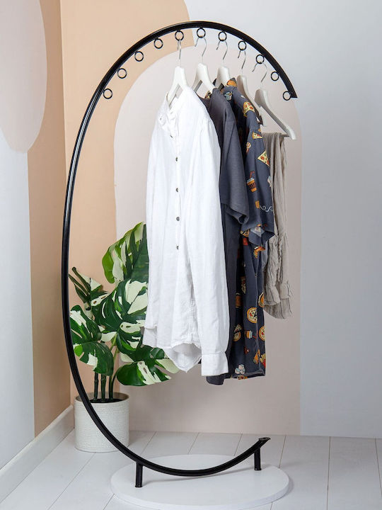 SteweHome Κρεμάστρα Δαπέδου από Μέταλλο Μαύρη 75x130cm